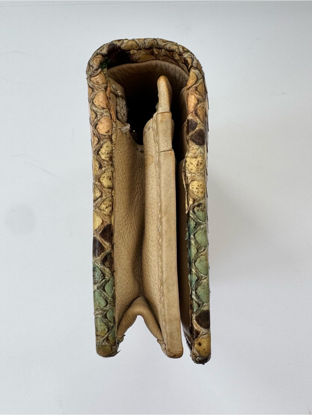 Multicolor Gucci Python Compact Wallet with Gold GG - Picture 7 of 10